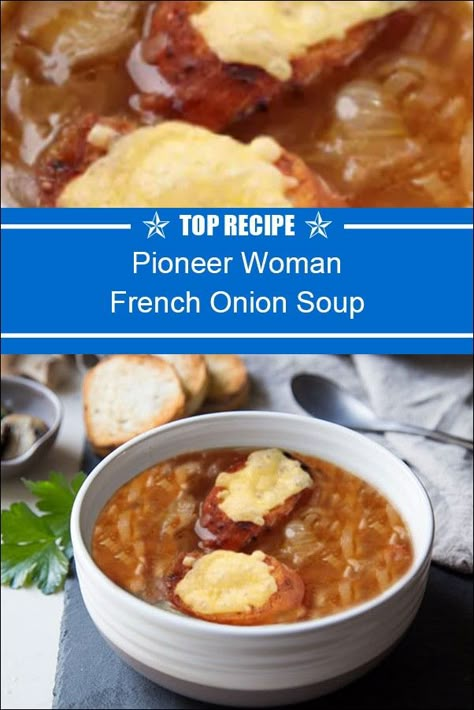 Pioneer Woman French Onion Soup French Onion Soup With Provolone Cheese, French Onion Soup Pioneer Woman, Ina Garden French Onion Soup, Pioneer Woman French Onion Soup, Pioneer Woman Crockpot Recipes, French Onion Soup Crockpot, Best French Onion Soup Recipe, Chicken With Wild Rice, Onion Soup Easy