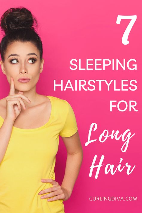 Long hair can be pretty, but it can also be hard to maintain. The longer your hair gets, the tougher it is to sleep with it. There are things you can do to protect long hair while sleeping. Here's 7 ideas on what to do with long hair while sleeping.. #sleep #longhair #hairstyles What To Do With Long Hair When You Sleep, Hairstyles For Bedtime Sleep, Protect Your Hair While Sleeping, Sleep Styles For Long Hair, What To Do With Hair While Sleeping, What To Do With Your Hair When You Sleep, Sleeping Hairstyles For Long Hair, Long Hair Sleeping Tips, Cute Sleep Hairstyles