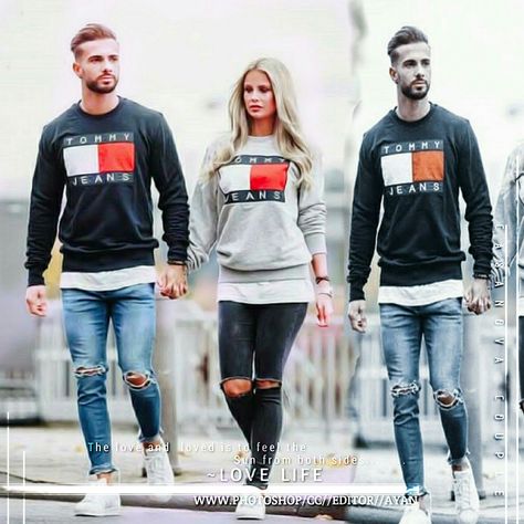 Sweater Couple, Cute Couple Outfits, Outfit Jeans, Tommy Hilfiger Outfit, Mode Casual, Matching Couple Outfits, Mens Fashion Casual Outfits, Couple Matching, Couple Outfits