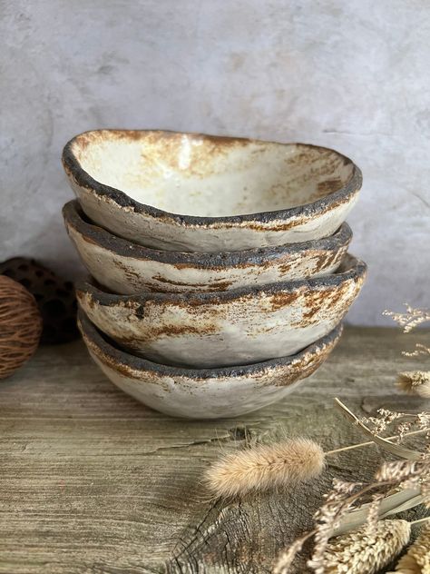 Ceramic Bowls, Handmade Bowls, Rustic Bowls, Minimalist Stoneware, Handmade Ceramic Bowls, Ceramic Soup Bowl, Tilted Bowl, Irregular Shape - Etsy