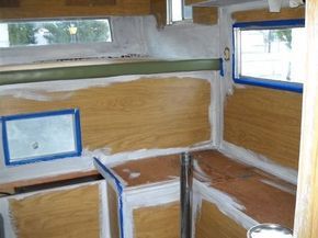 Cabover Camper Remodel, Cab Over Camper, Campers Remodeled, Pop Up Ideas, Cabover Camper, Homemade Curtains, Slide In Camper, Camper Trailer Remodel, Vintage Camper Remodel