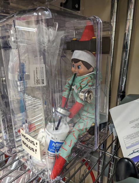 Christmas Hospital Decorations, Elf On The Shelf Healthcare, Elf On The Shelf Medical Ideas, Elf On The Shelf Hospital, Healthcare Elf On The Shelf, Elf On The Shelf Vet Clinic, Elf On The Shelf Hospital Ideas, Elf On The Shelf Medical Office, Hospital Elf On The Shelf