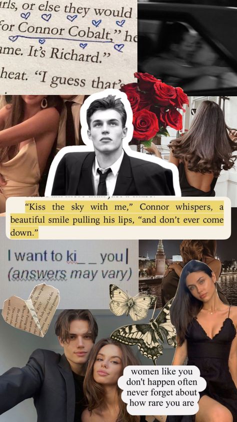 Rose And Conner, Connor And Rose, Rose And Connor, Connor Cobalt, Collage Books, Book Mood, Calloway Sisters, Moodboard Collage, Book Poster