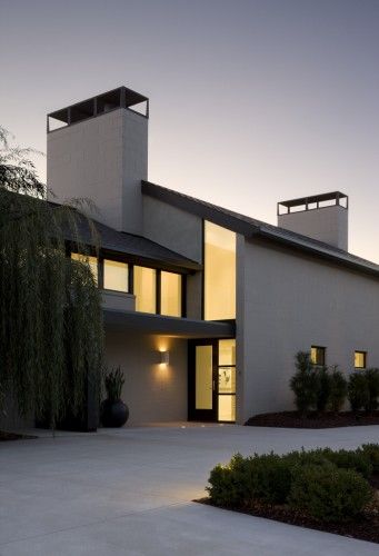 Architect: Randy Brown Architects Location: Omaha, Nebraska, United States Project Year: 2010 Photographs:Farshid Assassi The Basler Residence, titled Chimney Design, Contemporary Entryway, Contemporary Stairs, Chimney Cap, Contemporary Exterior, Contemporary Fireplace, Contemporary Farmhouse, Hus Inspiration, Exterior Brick