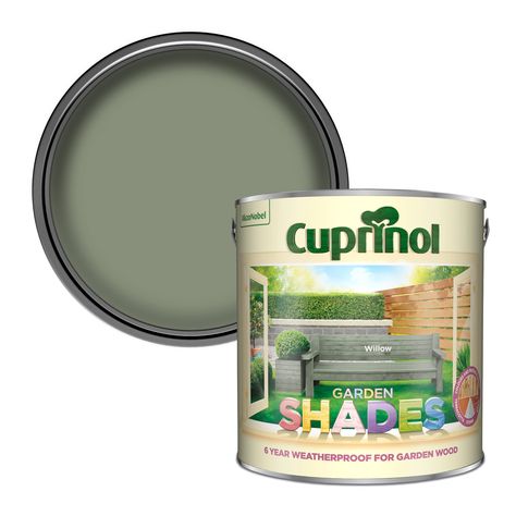 Cuprinol 5083484 Garden Shades - Willow (2.5L) : Amazon.co.uk: DIY & Tools Cuprinol Dusky Gem, Cuprinol Muted Clay, Rosemary Garden, Exterior Wood Paint, Painted Garden Furniture, Cuprinol Garden Shades, Willow Garden, Wood Paint, Olive Gardens