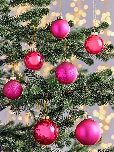 John Lewis Christmas, Electrical Products, Glass Bauble, Name Day, Home Fashion, Jewel Tones, Pink Christmas, Bright Pink, Christmas Themes