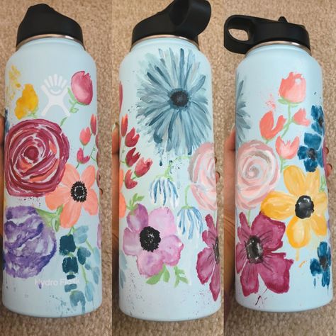 Hydro Flask Painting, Paint Hydro Flask, Cute Hydro Flask Metal Water Bottles Custom, Aesthetic Hydro Flask Colors, Vsco Hydro Flask, Cute Hydro Flask.water Bottles Insulated Cheep For Middle School Custom, Flask Painting, Painted Hydroflask, Hydro Painting