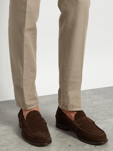 CHURCH'S  Pembrey suede loafers Brown Suede Shoes Men Outfit, Suede Shoes Men Outfit, Shoes Men Outfit, Loafers Outfits, Brown Suede Shoes, Black Love Quotes, Ball Tattoo, Suede Shoes Men, Gents Shoes