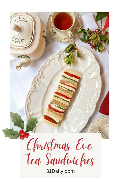 These delightful Christmas Eve Tea Sandwiches are both festive and scrumptious. Made with simplicity in mind, they truly capture the essence of the holiday season with their vibrant red, white, and green colors. Perfect for any occasion, whether it's a grand buffet, a lavish feast, or a casual open house, these finger sandwiches are a festive addition! Christmas Tea Sandwiches Recipes, Christmas Tea Sandwiches, Savory Christmas Food, Christmas Tea Party Food, Christmas Afternoon Tea Ideas, Christmas Tea Party Ideas, Christmas High Tea, Tea Party Christmas, Festive Buffet