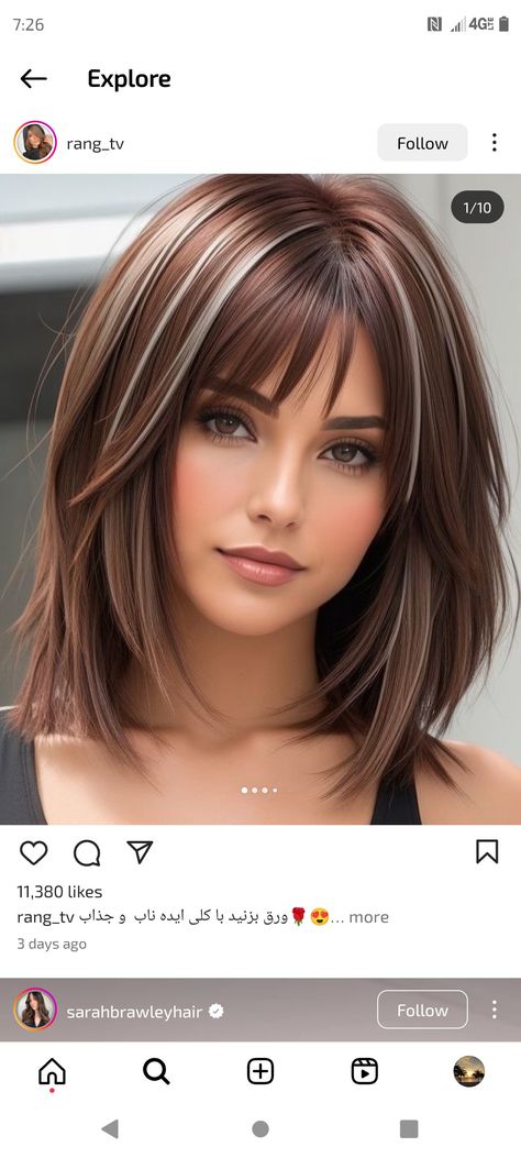 Shoulder Length Bob Haircut Thick Hair, Chin Length Haircut With Layers, Brunette Hair With Bangs Medium, Mid Length Hair Cuts With Bangs, Hair Color Ideas For Brunettes With Bangs, Haircuts For 50+ Women, Medium Length Haircut Red Hair, Shoulder Length Hair Cuts With Layers And Bangs, Medium Layered Haircuts Over 50