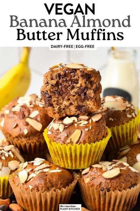 These banana almond butter muffins are simply the best banana muffins packed with healthy fats and natural proteins.Plus, they are also dairy-free, oil-free, and egg-free with the most tasty nutty flavors. Vegan Banana Protein Muffins, Almond Banana Muffins, Banana Almond Butter Muffins, Almond Butter Muffins, Banana Almond Muffins, Best Banana Muffins, Banana Almond Butter, Banana Protein Muffins, Butter Muffins