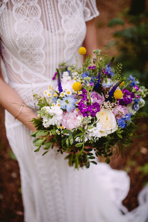 Gorgeous Gold & Navy Wedding with Wow Factor | Whimsical Wonderland Weddings Cornflower Wedding Bouquet, Gold Navy Wedding, Cornflower Wedding, Wildflower Wedding Theme, Wildflower Wedding Bouquet, Festival Themed Wedding, Country Wedding Flowers, Navy Wedding Flowers, Wedding Wows