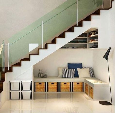 Staircase In Living Room, Under Stairs Space, Under Stairs Storage Ideas, Stairs Storage Ideas, Under Stairs Nook, Room Under Stairs, Stair Nook, تحت الدرج, Under Stairs Storage