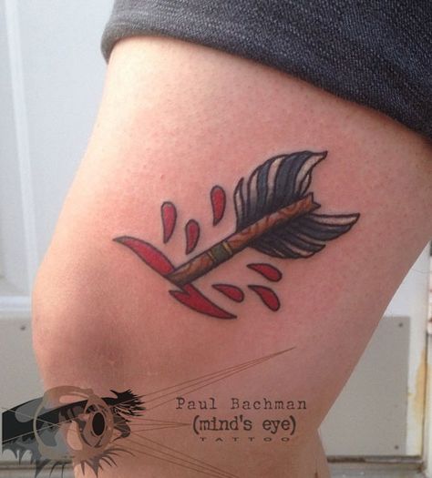 Arrow To The Knee Tattoo, Dawnbreaker Skyrim Tattoo, Skyrim Traditional Tattoo, Minimalist Skyrim Tattoo, Paarthurnax Skyrim Tattoo, Skyrim Tattoo Swords, Skyrim Tattoo, Knee Tattoo, Arrow Tattoos