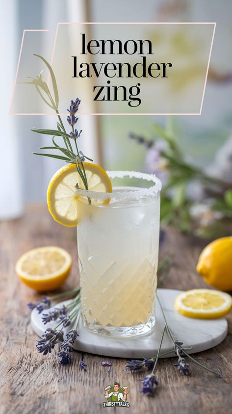 "Discover the refreshing Lemon Lavender Zing Mocktail Recipe, a delightful non-alcoholic beverage perfect for any occasion. This Lavender Lemon Refresher combines zesty lemon with fragrant lavender for a unique twist. Enjoy the fizzy Lemon Lavender Drink as a Herb-Infused Lemonade or a Lavender Citrus Cooler. Perfect for summer gatherings, this Lavender Citrus Spritz will impress your guests!" Winter Mocktails, Lavender Drink, Infused Lemonade, Mocktail Drinks, Lavender Lemon, Fancy Drinks, Mocktail Recipe, Lemon Lavender, Non Alcoholic Drinks