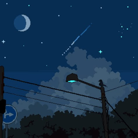 Night Sky Pixel Art Gif, Pixel Moon Gif, Blue Pixel Art Icon, Rainy Pixel Art, 8 Bit Animation, 8bit Animation, Pixel Art Background Gif, 8 Bit Gif, 8bit Gif