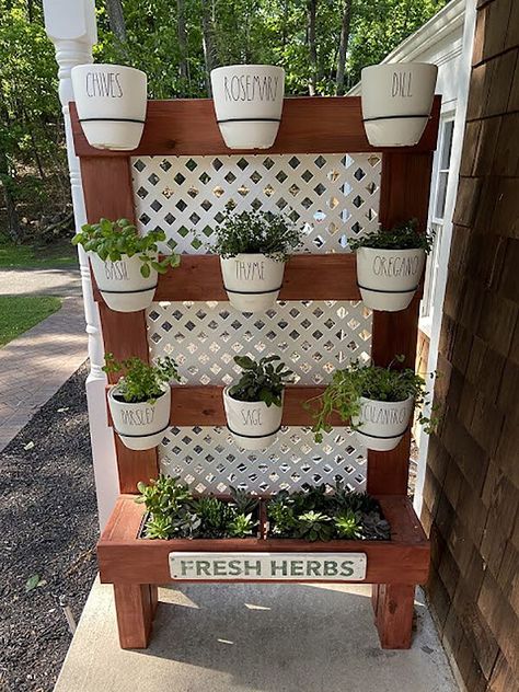 Outdoor Herb Garden, Herb Wall, Diy Herb Garden, Vertical Herb Garden, Aesthetic Garden, Garden Aesthetic, Indoor Herb Garden, Herbs Indoors, Home Vegetable Garden