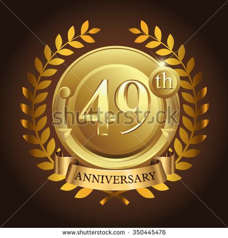 49th golden anniversary wreath ribbon logo - stock vector Happy 19th Anniversary, Happy 21st Anniversary, Background Royal, Corporate Anniversary, Imperial Design, 50th Golden Anniversary, 60 Year Anniversary, 21st Anniversary, Wreath Ribbon