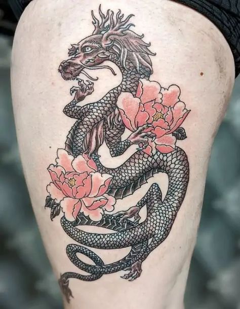 93 Unique Japanese Dragon Tattoos For Inspiration 93 Tattoo, Dragon Tattoo With Flowers, Baby Owl Tattoos, Blue Dragon Tattoo, Dragon Tattoo Back, Red Tattoo Ideas, Asian Dragon Tattoo, Red Ink Tattoo, Red Dragon Tattoo