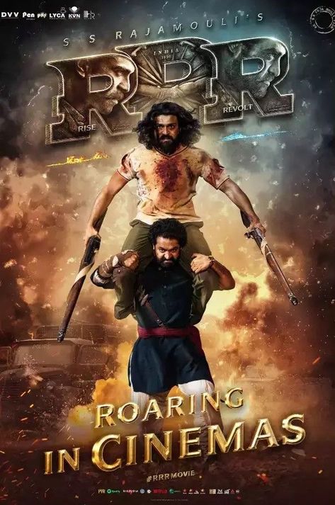 RRR - Many people kept saying how great this movie is, so I decided to check it out. It's long, but the story keeps you engaged. The action is over the top slow-mo. Rrr Movie, Beautiful Night Images, Best Director, Indian Movies, Family Drama, Hindi Movies, Buy Tickets, Action Movies, Download Movies