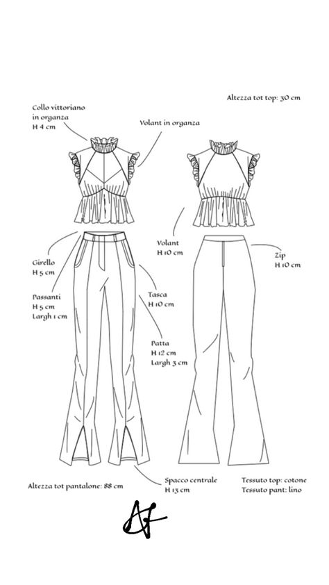 Fashion Illustration Flat Sketches, Jumpsuit Flat Sketch, Top Technical Drawing, Drawing Summer, H&m Brand, Fashion Illustration Tutorial, Illustration Tutorial, Fashion Figure, Flat Sketches