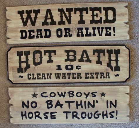 Found on Bing from pinterest.com Saloon Decor, Wild West Birthday, Old Western Towns, Western Signs, Cowboy Theme Party, Western Saloon, Wild West Theme, Wild West Party, Rodeo Party