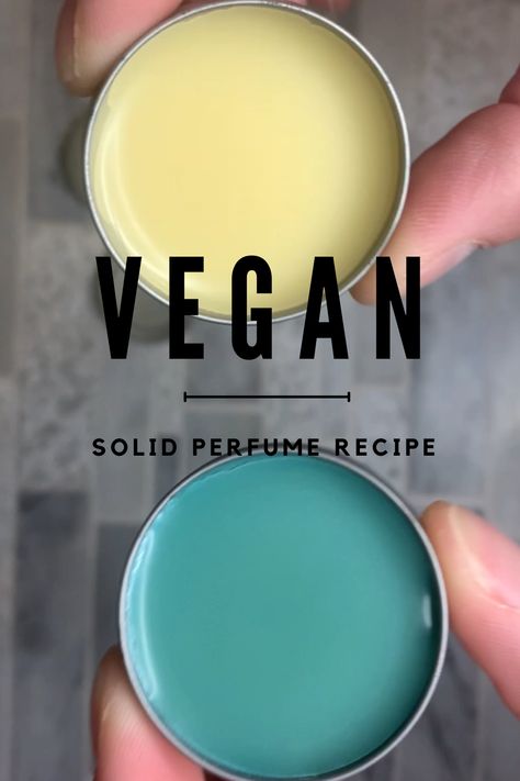 This DIY Vegan Solid Perfume Recipe is super simple to make and customize. Whether you are looking for an ethical, natural or just a nice gift to give this solid perfume is so delightful. You will be surprised at how easy it is to make a natural, vegan and cruelty free solid perfume. It is made with just 3 simple ingredients; candelilla wax, jojoba oil and essential oil. How To Make Solid Perfume, Diy Solid Perfume Recipes, Almond Oil Recipes, Home Made Perfume, Solid Perfume Packaging, Solid Parfum, Hobby Ideas For Women, Natural Perfume Recipes, Home Made Wax