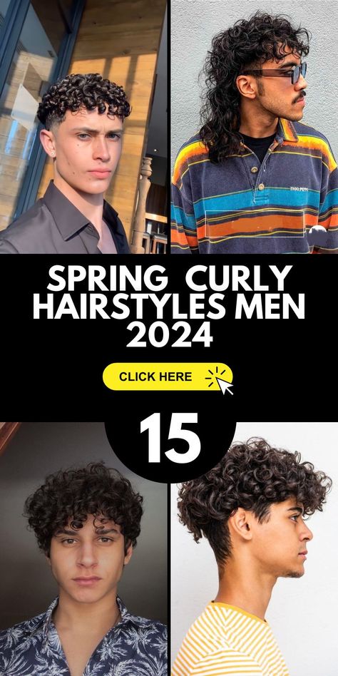 Long Natural Curls: Expressive Spring Men's Hairstyle 2024: If you have long hair with natural curls, let them shine in spring 2024. Embrace your expressive and free-spirited side with a long curly hairstyle that exudes confidence and individuality. Curly Hairstyles For Men Long Hair, Mens Fluffy Hair, Spring Curly Hairstyles, Mens Hair 2024 Trends, Spring Curly Hair, Men’s Long Curly Hair Styles, Medium Long Curly Hair Men, Curly Haircut 2024, Teen Boy Curly Haircut 2024