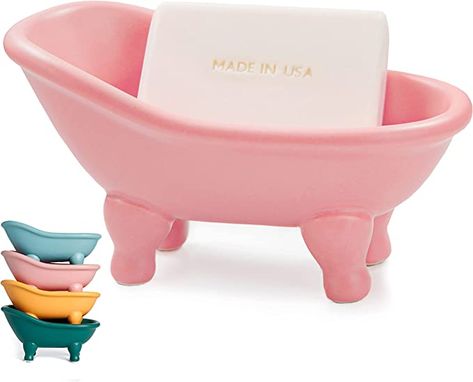 Amazon.com: 1 Piece 5.6" Colorful Ceramic Mini Clawfoot Bathtub Soap Dish Decortative Soap Dish Small Planter Makeup Organizer Container Hamster Bathtub(Green) : Home & Kitchen Hamster Sand Bath, Mini Bathtub, Makeup Holder, Shower Niche, Soap Tray, Colorful Ceramics, Pink Bathroom, Small Planter, Container Organization