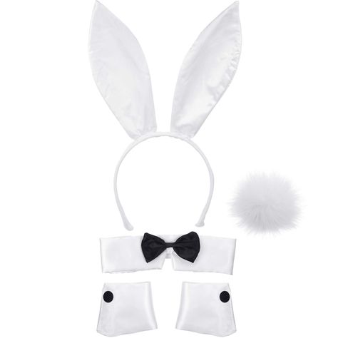 PRICES MAY VARY. Bunny costume set: the women bunny costume accessories include 1 piece of rabbit ear headband, 1 piece of collar with bow tie, 1 pair of cuffs and 1 piece of rabbit tail, meeting your needs for costume party Classic design: the women costume accessory set is themed on rabbit and designed as classic colors, suitable for most people, they are easy to put on and bring you a cute and eye catching look Reliable material: the rabbit headband, collar and cuffs are mainly made of polyes Rabbit Tail, Rabbit Dress, Headband Bow, Bunny Costume, Bow Tie Collar, Masquerade Party, Rabbit Ears, Halloween Party Costumes, Christmas Costumes