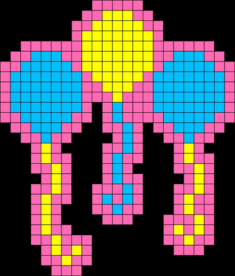 Pinkie Pie Cutie Mark Perler Bead Pattern / Bead Sprite Mlp Bead Patterns, Pinkie Pie Perler Bead Pattern, Mlp Cross Stitch, Kidcore Perler Bead Patterns, Perler Bead Patterns Mlp, Mlp Kandi Pattern, Mlp Pixel Art, Mlp Perler Beads, Mlp Kandi