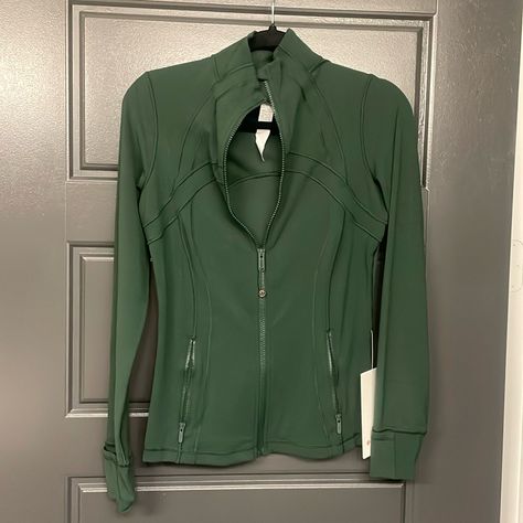 Women’s Lululemon Define Jacket And Ulu Size 8 $118 In Color Lgyg Looks Dark Pine Green Nwt Lululemon Jacket Outfit, Lululemon Rain Jacket, Green Lululemon, Lululemon Define, Lululemon Define Jacket, Define Jacket, Coats Women, Lululemon Jacket, White Halter Maxi Dress