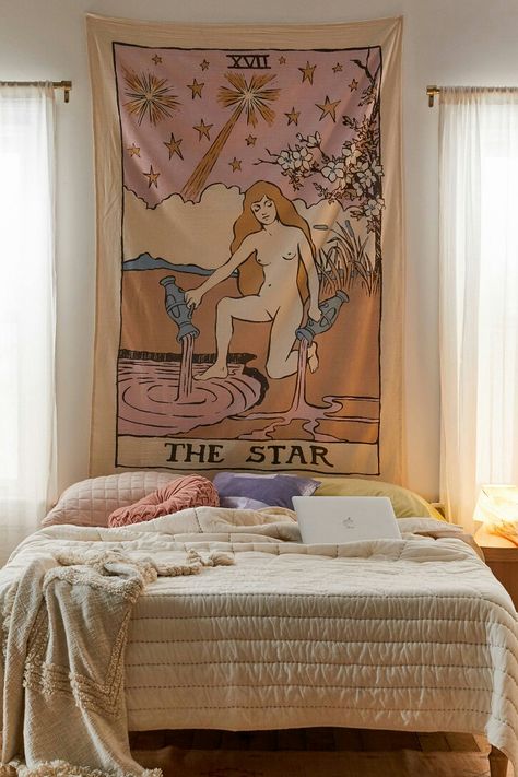 Best home decor items, ideas and more in our online store 👉 Tarot Tapestry, Vintage Tarot Cards, Vintage Tarot, Floral Comforter, Tapestry Bedroom, Tiger Design, Home Decor Online, Apartment Room, Room Aesthetic