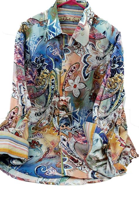 US $429.50 Pre-owned in Clothing, Shoes & Accessories, Men's Clothing, Casual Shirts Cheap Multicolor Print Men's Tops, Casual Multicolor Paisley Print Shirt, Summer Paisley Print Button-up Shirt, Multicolor Cotton Hawaiian Button-up Shirt, Multicolor Vibrant Print Button-up Shirt, Polo Shirt Design, Robert Graham, Just For Men, Inspirational Shirt