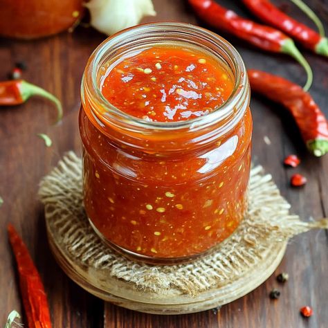 Quick and easy homemade sweet chili sauce with a perfect balance of sweet, tangy, and spicy flavors. Ready in just 15 minutes! Sweet Chili Sauce Recipe Easy, Crab Cakes In Oven, Crab Cakes In Air Fryer, Crab Cakes Sauce, Crab Cakes With Canned Crab, Best Crab Cakes Recipe, Crab Cake Sides, Crab Cake Sauce, Homemade Sweet Chili Sauce