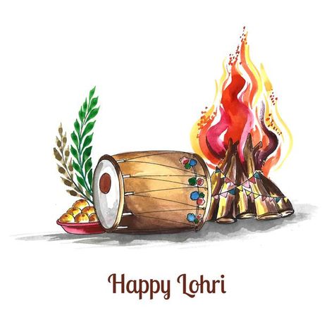 Lohri Festival Painting, Happy Lohri Poster, Lohri Drawing, Lohri Poster, Punjab Festivals, Makar Sankranti Greetings, Pawan Kalyan Wallpapers, Lohri Festival, Festival Paint