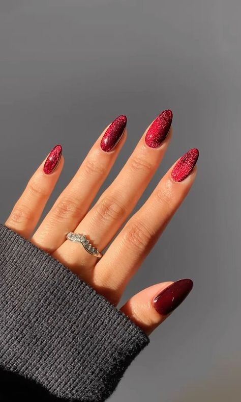 Here's an easy-to-follow velvet nails tutorial that shares how to recreate the nail trend of the holiday season Nails December 2023 Trends, Nail Inspo December 2023, Nail December 2023, Nails 2023 December, Christmas Nails Velvet, Nail Trends Winter 2023, December Nails 2023 Trends, December Nails Christmas 2023, December 2023 Nail Trends