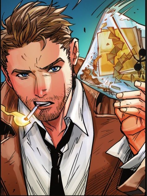 Detective Reference, Justice League Icons, Dc Art, John Constantine X Batman, John Constantine Pfp, Detective Oc, John Constantine Icon Comic, Dc Comics Constantine, John Constantine Comic Panel