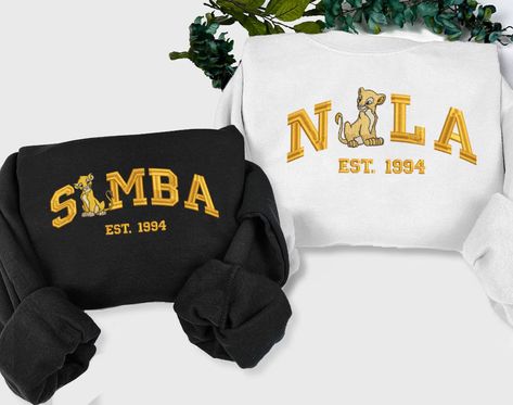 Simba and Nala Embroidered Sweatshirts, Lion King Shirts, Trending Crewneck, Couple Shirt, Gift F... | Etsy (US) Trending Crewneck, Lion King Shirts, Nostalgia Movies, Birthday Present For Boyfriend, Lion King Shirt, Oc Outfits, Simba And Nala, Presents For Boyfriend, Couple Shirt