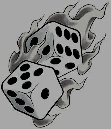 Lucky Dice Tattoo, Dice Tattoo Ideas, Dice Tattoo Design, Dice Tattoo, Tattoo Stencil Outline, Tattoo Stencils, Thigh Tattoo, Body Tattoos, Traditional Tattoo