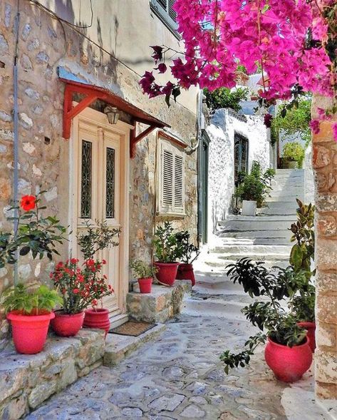 Hydra island, Greece Greek Resort, Bougainvillea Trellis, Hydra Greece, Greece Aesthetic, High By The Beach, Mediterranean Travel, Square Painting, Europe Map, Visiting Greece