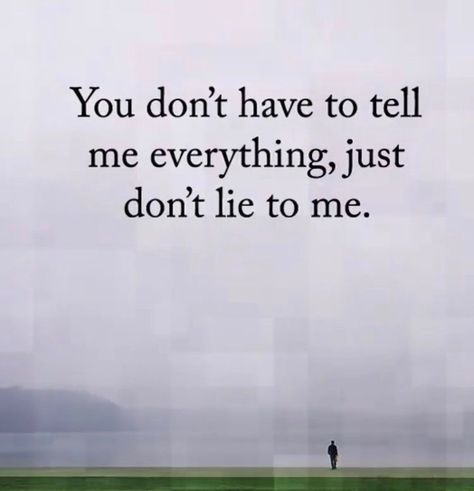 You don’t have to tell me everything, just don’t lie to me. Just Don’t Lie To Me, Don't Lie To Me Quotes, You Don’t Have To Lie To Me, Once You Lie To Me Quotes, Telling Lies Quotes, Dont Lie To Me Quotes, Lie To Me Quotes, Don't Lie To Me, Priorities Quotes