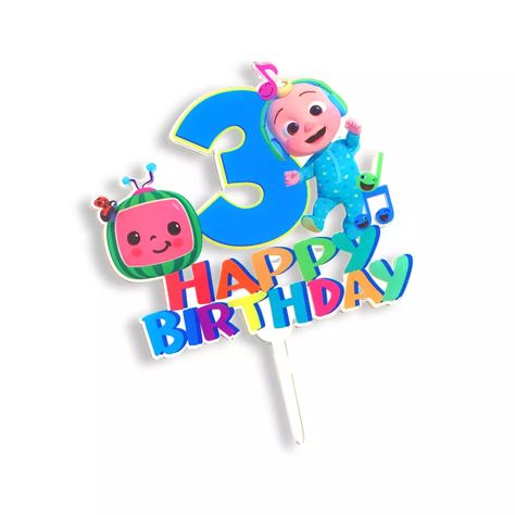 Acrylic Cake Topper For Cocomelon Cartoon Lovers 3rd Happy Birthday Kids Party | eBay Cocomelon 3rd Birthday, Cocomelon Cartoon, Happy Birthday Kids, Diy Cake Topper, Cartoon Cake, Birthday Kids, Acrylic Cake Topper, Acrylic Plastic, 3rd Birthday Parties