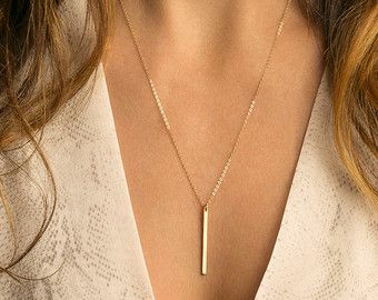 Diamond Flower Pendant, Vertical Bar Necklace, Bar Necklace Personalized, Vertical Bar, Gold Bar Necklace, Necklace Simple, Everyday Necklace, Gold Necklace Layered, Simple Jewelry