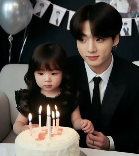 Jungkook Family, Bts With Kids, Bts Name, Bts Jungkook Birthday, Samantha Photos, Bts Concept Photo, Jungkook Fanart, Asian Babies, Jeon Jungkook Photoshoot