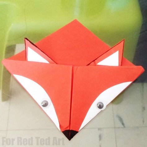 Fox Corner Bookmarks - Red Ted Art - Make crafting with kids easy & fun Fox Corner Bookmark, Easy Kids Crafts, Lesson Plan Examples, Crafts By Season, Red Ted Art, Origami Bookmark, Corner Bookmark, Tassel Bookmark, Corner Bookmarks