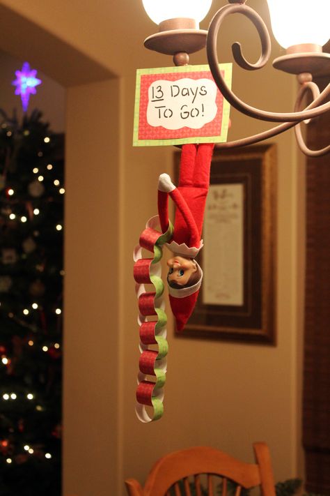 She made us a Countdown to Christmas paper chain Elf Paper Chain Countdown, Elf On The Shelf Paper Chain, Elf Countdown To Christmas, Elf On The Shelf Countdown To Christmas, Christmas Paper Chain, Elf Classroom, Christmas Paper Chains, Santa Countdown, Elf Ideas Easy