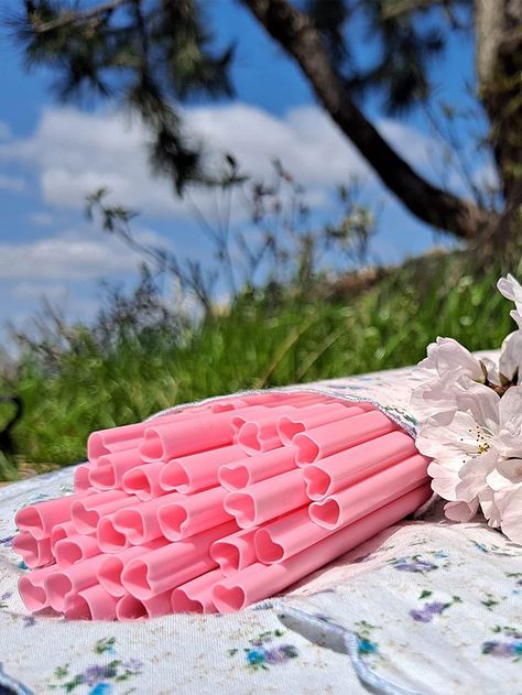 Pink  Collar  PP   Embellished   Kitchen & Dining Straw Valentine, Heart Straws, Kids Bridal, Pink Party Favors, Pink Christmas Gifts, Kitchen Christmas Gifts, All Things Pink, Kitchen Christmas, Strawberry Pink