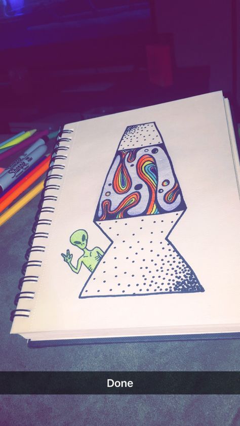 Lava Lamp Alien Drawing How To Draw A Lava Lamp, Lava Lamp Drawing Trippy, Alien Drawing Cute, Lava Lamp Drawing, Trippy Drawing Ideas Easy Pencil, Cool Little Drawings, Hippie Drawing, Alien Drawings, Trippy Drawings