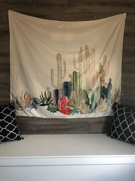 Cactus tapestry wall art home decor Cactus Tapestry, Preppy Pillows, Urban Outfitters Tapestry, Cactus Landscape, Landscape Tapestry, Desert Decor, Cactus Wall, Girls Dorm Room, Tapestry Wall Art